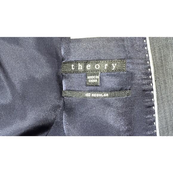 Theory Men’s Navy 2 Button Single Vent Blazer 40R‎ Wool/Poly - Picture 3 of 8